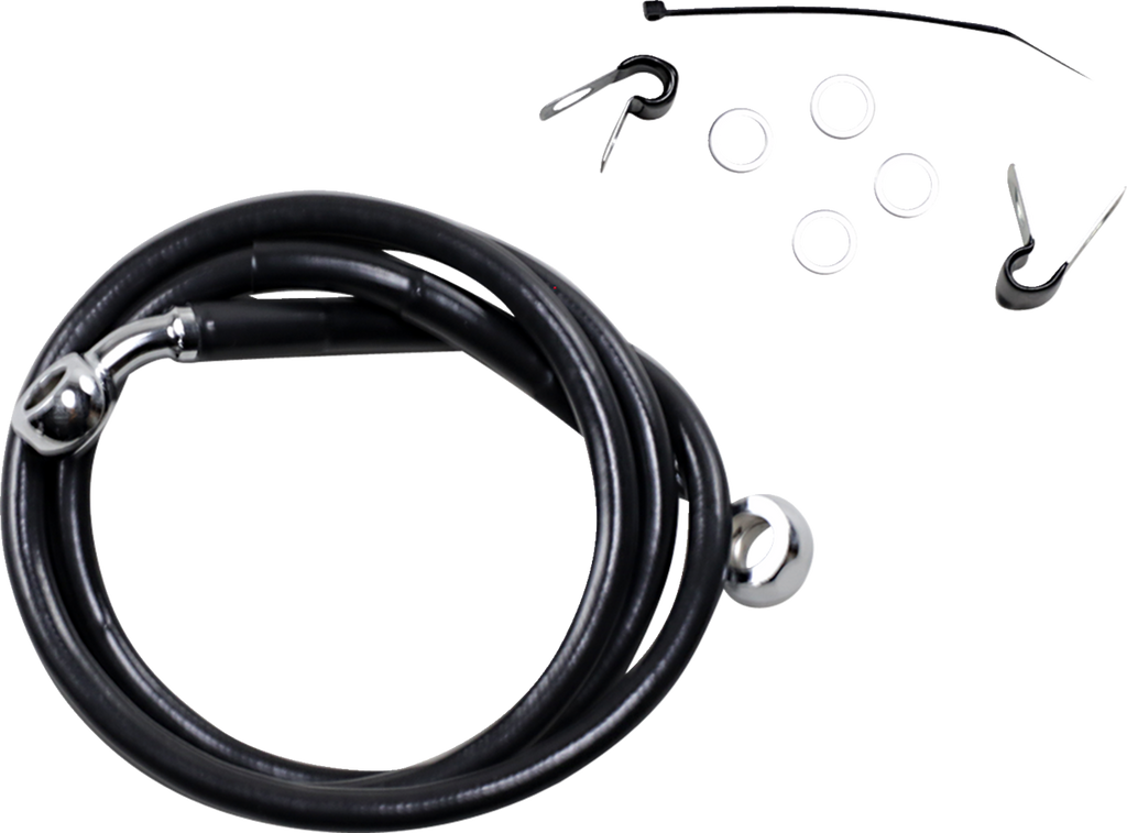 Drag Specialties Extended Length Black Vinyl Brake Line Kit