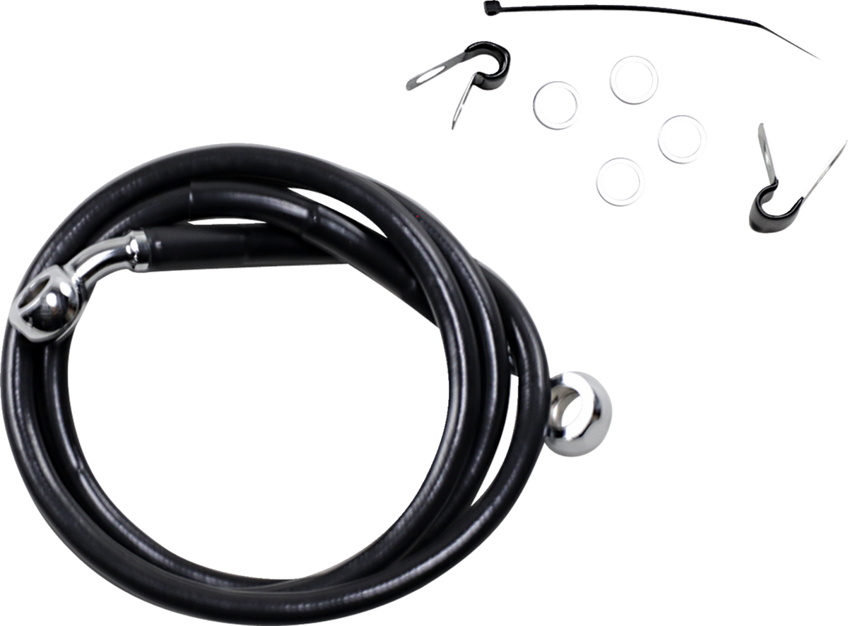 Drag Specialties Extended Length Black Vinyl Brake Line Kit