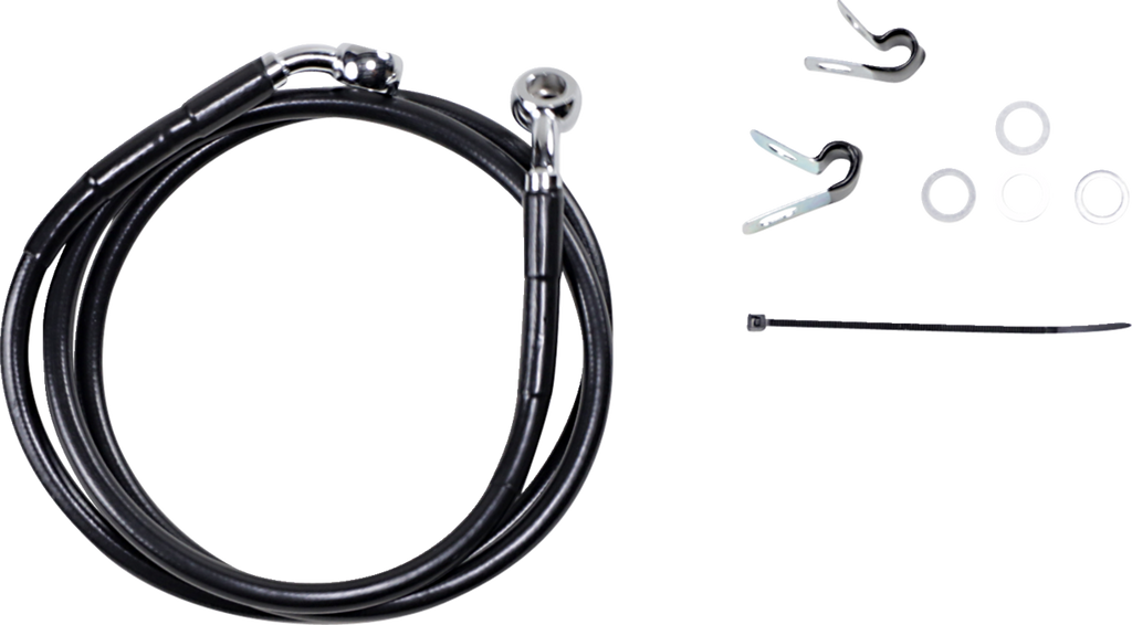Drag Specialties Extended Length Black Vinyl Brake Line Kit