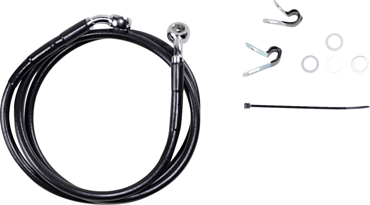 Drag Specialties Extended Length Black Vinyl Brake Line Kit