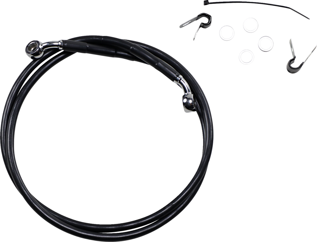 Drag Specialties Extended Length Black Vinyl Brake Line Kit