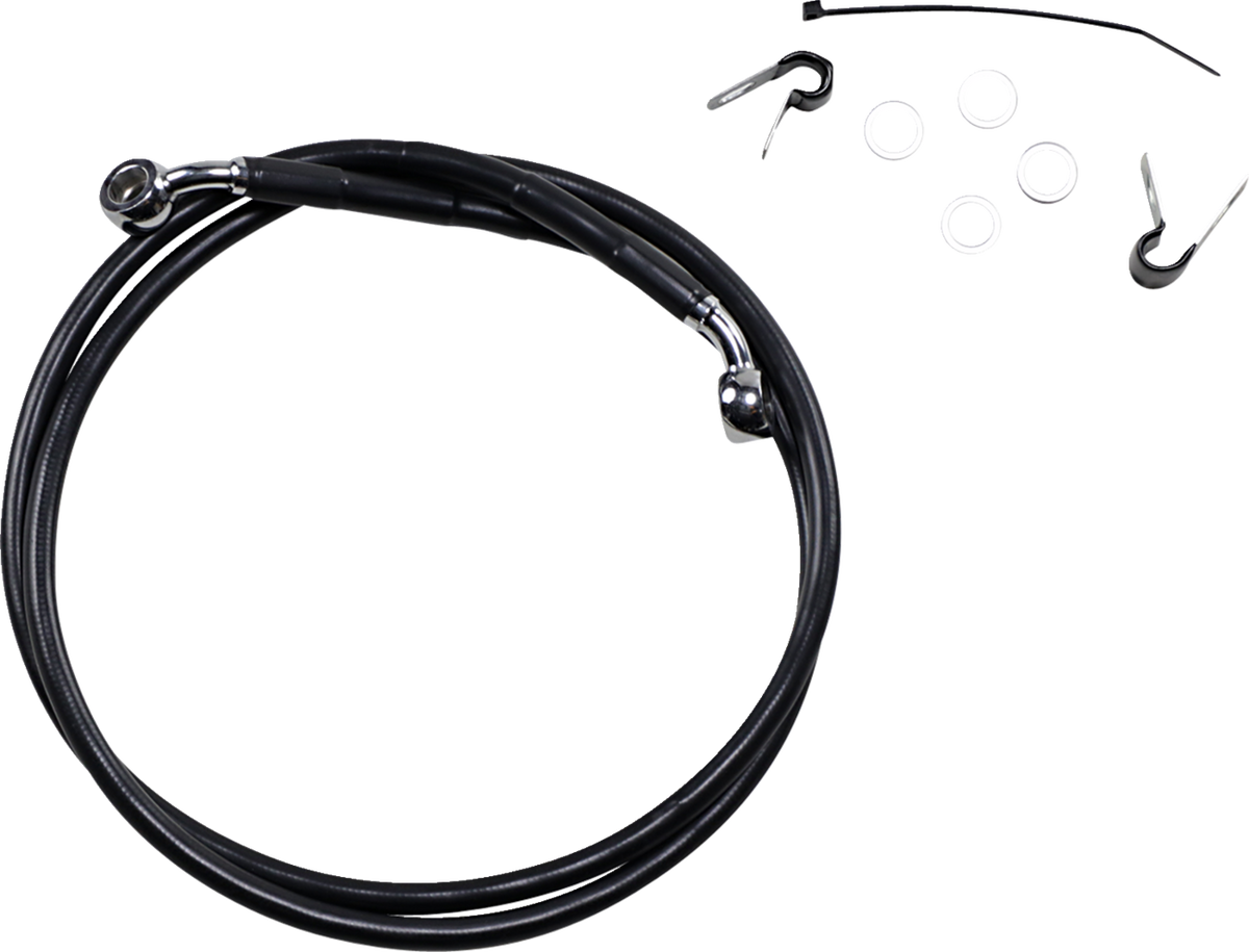 Drag Specialties Extended Length Black Vinyl Brake Line Kit