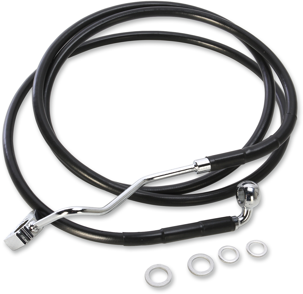 Drag Specialties Extended Length Black Vinyl Brake Line Kit