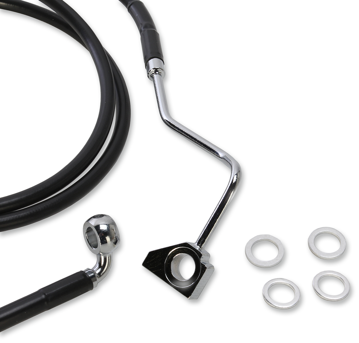 Drag Specialties Extended Length Black Vinyl Brake Line Kit