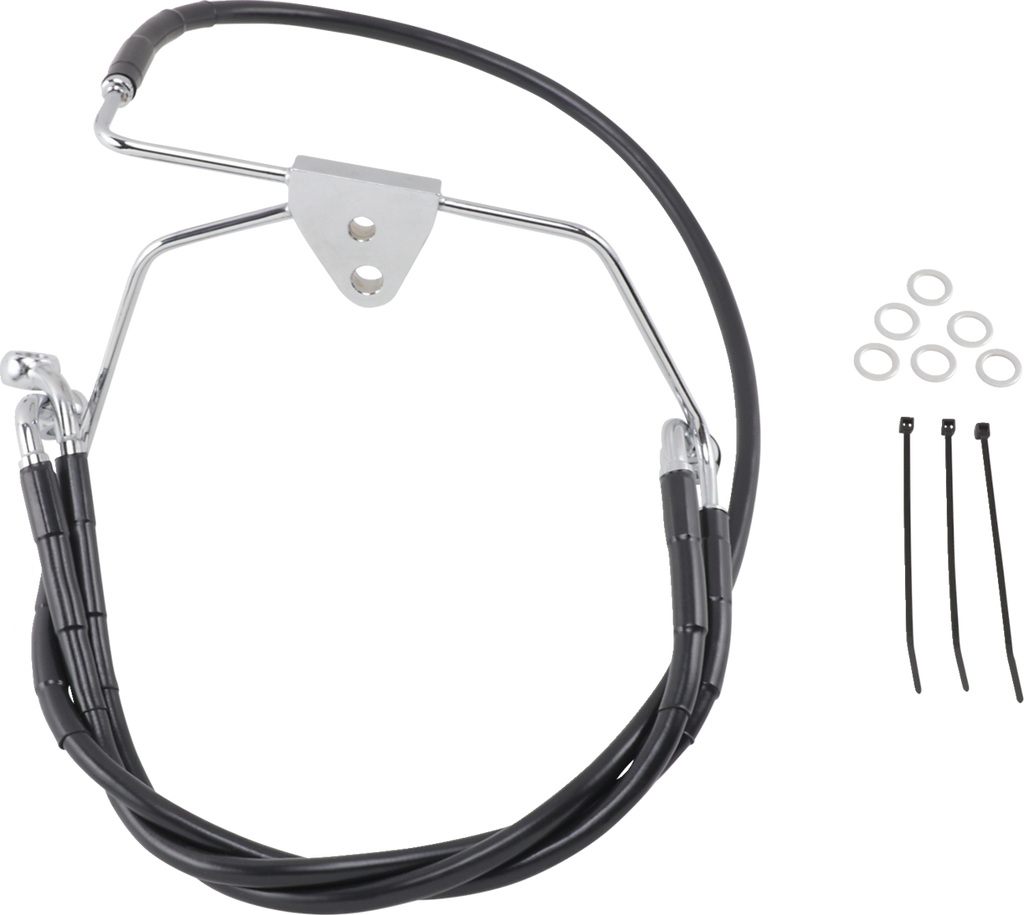 Drag Specialties Extended Length Black Vinyl Brake Line Kit