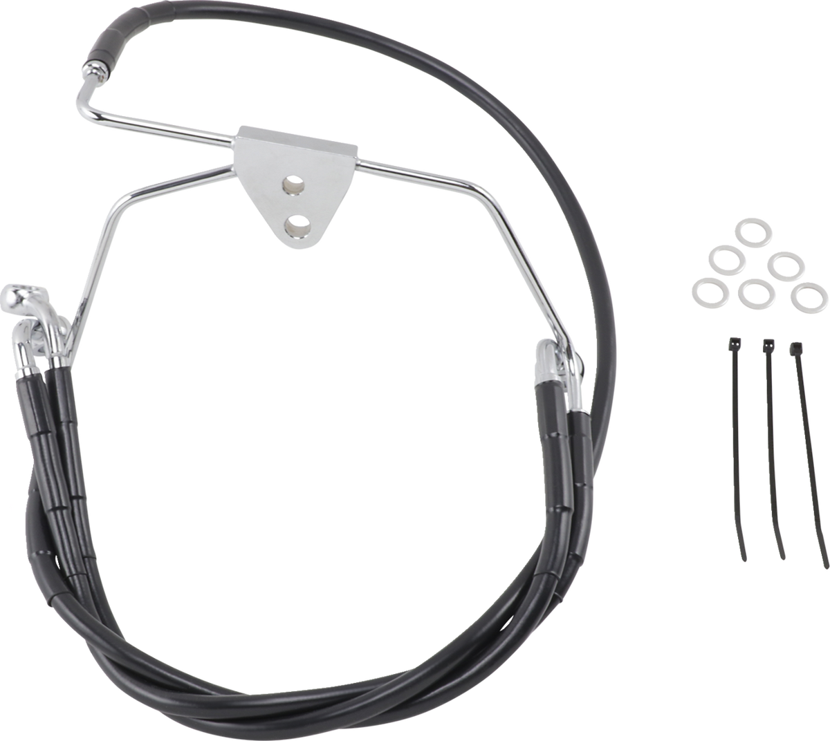 Drag Specialties Extended Length Black Vinyl Brake Line Kit