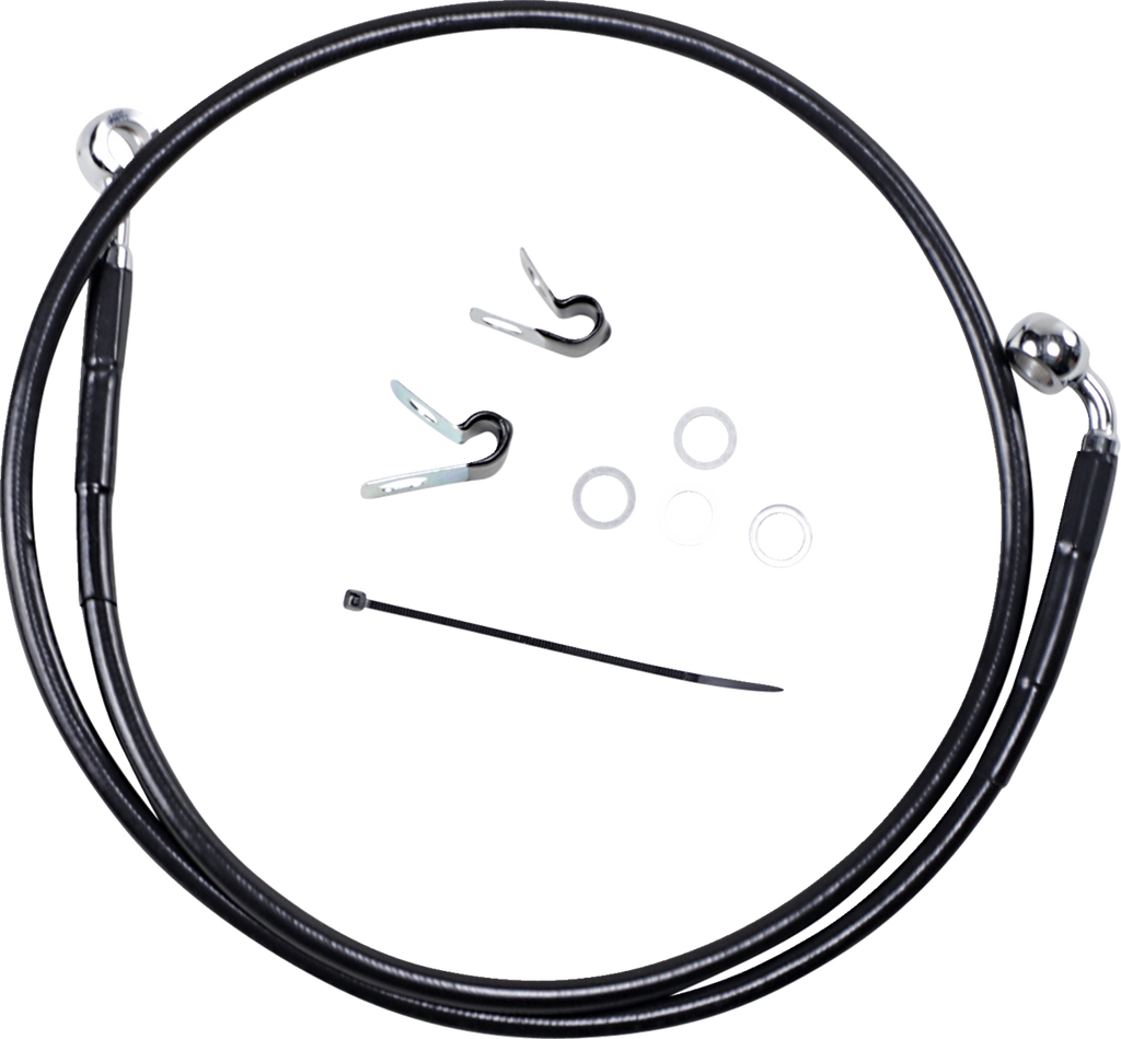 Drag Specialties Extended Length Black Vinyl Brake Line Kit