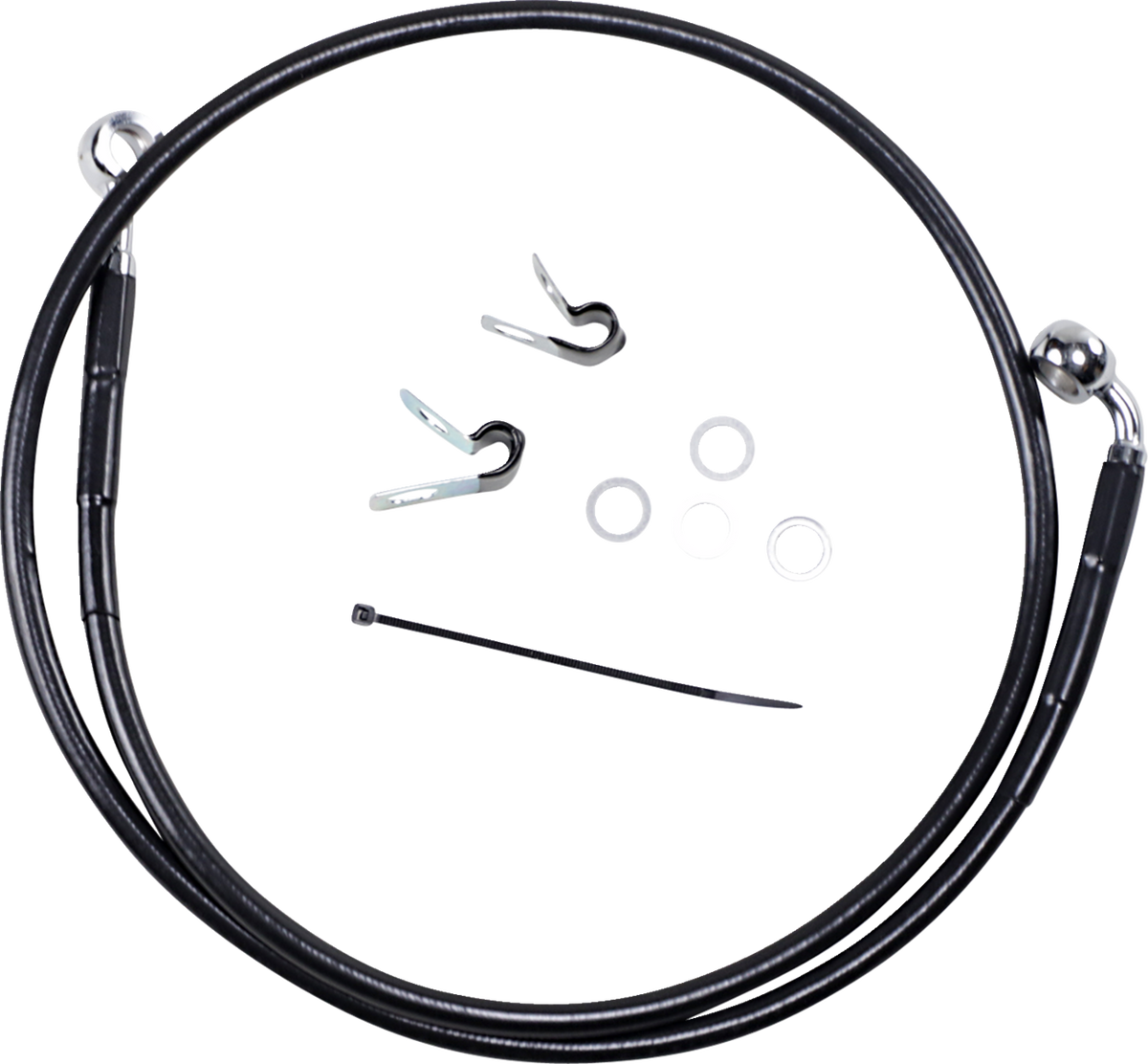Drag Specialties Extended Length Black Vinyl Brake Line Kit
