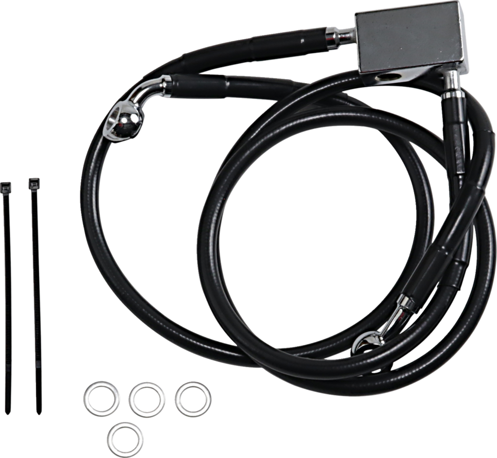 Drag Specialties Extended Length Black Vinyl Brake Line Kit