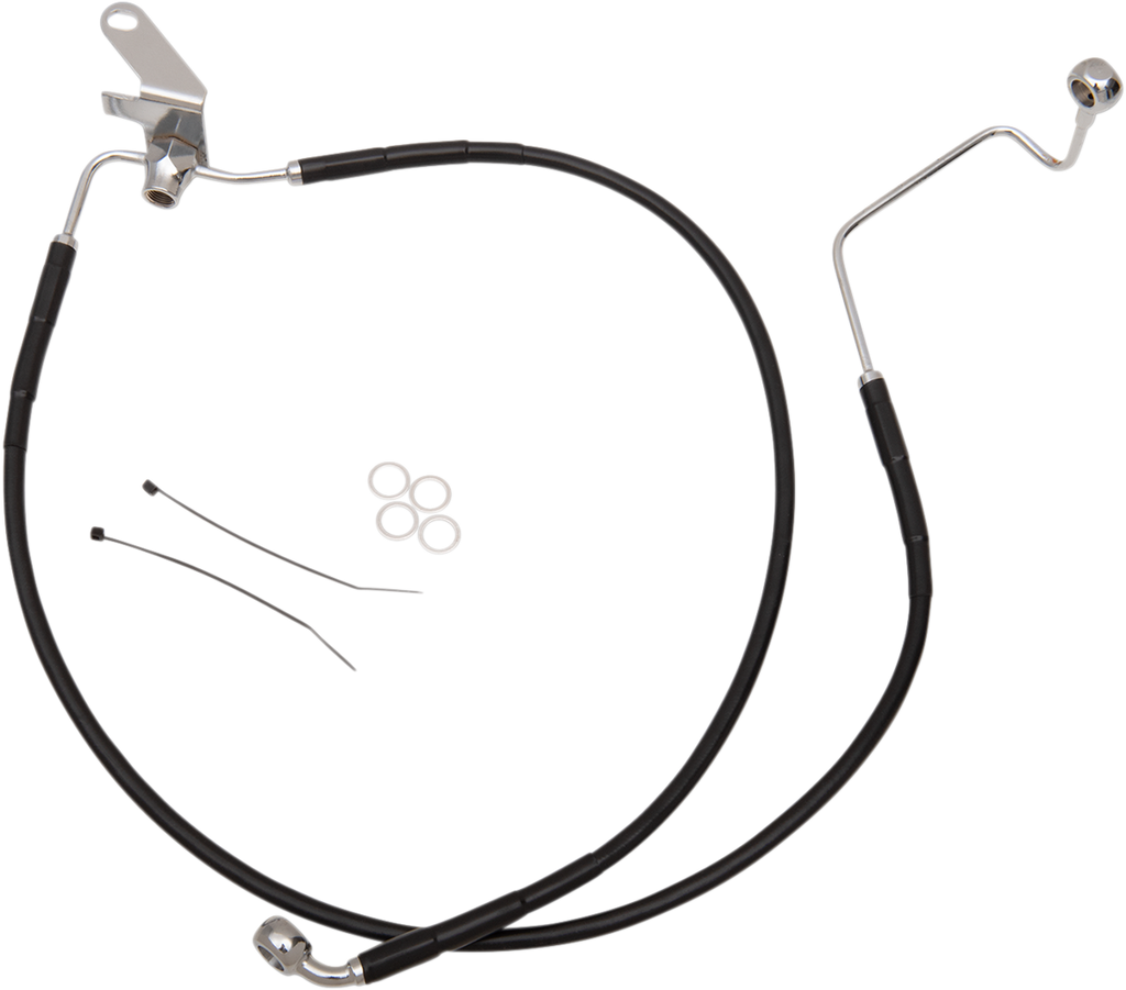 Drag Specialties Extended Length Black Vinyl Brake Line Kit