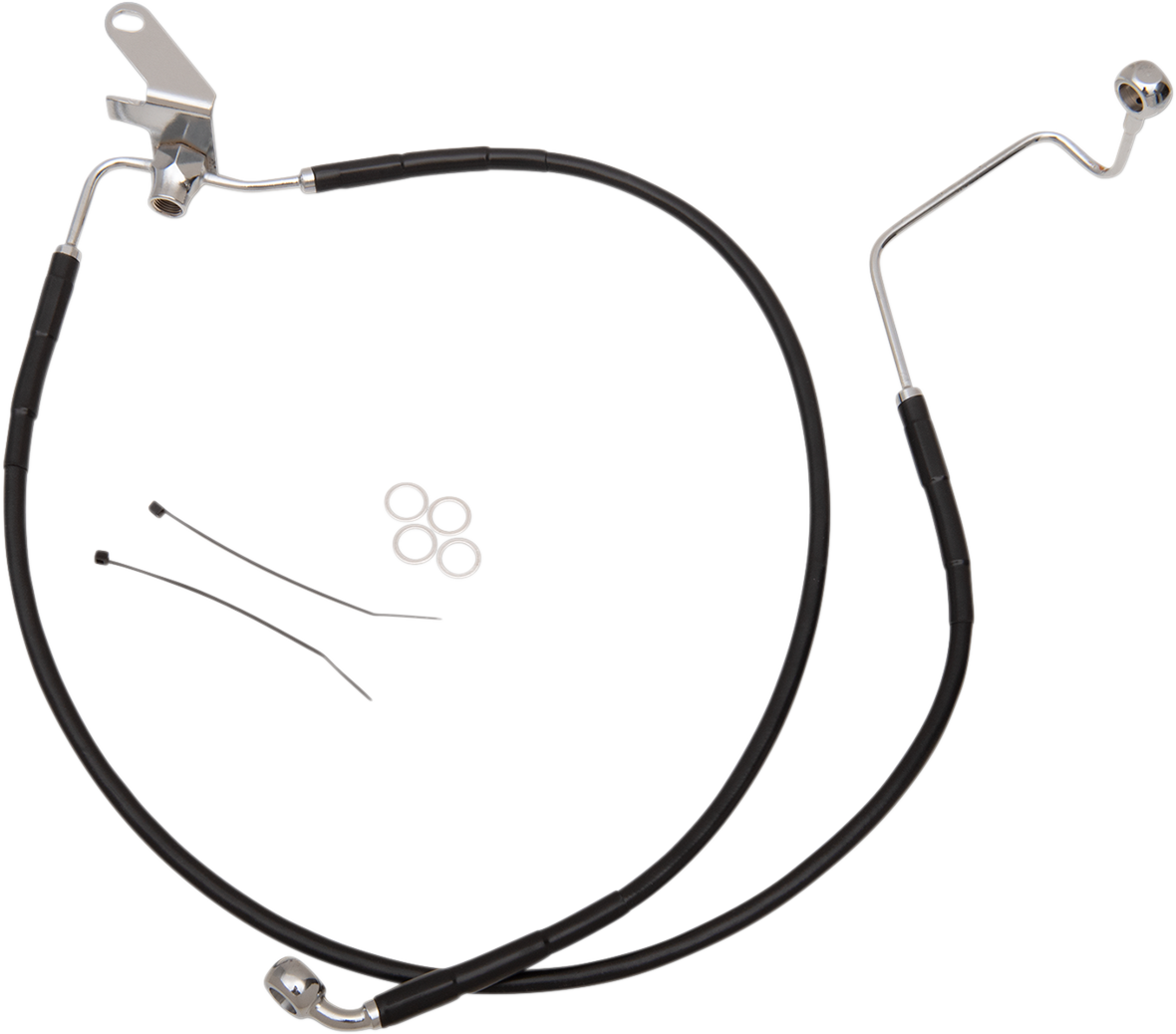 Drag Specialties Extended Length Black Vinyl Brake Line Kit