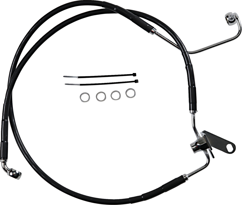 Drag Specialties Extended Length Black Vinyl Brake Line Kit