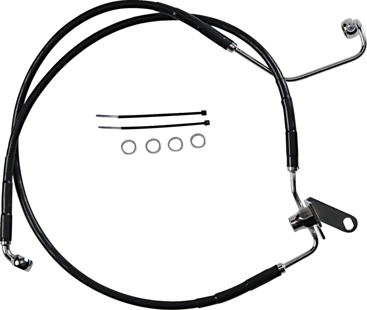 Drag Specialties Extended Length Black Vinyl Brake Line Kit