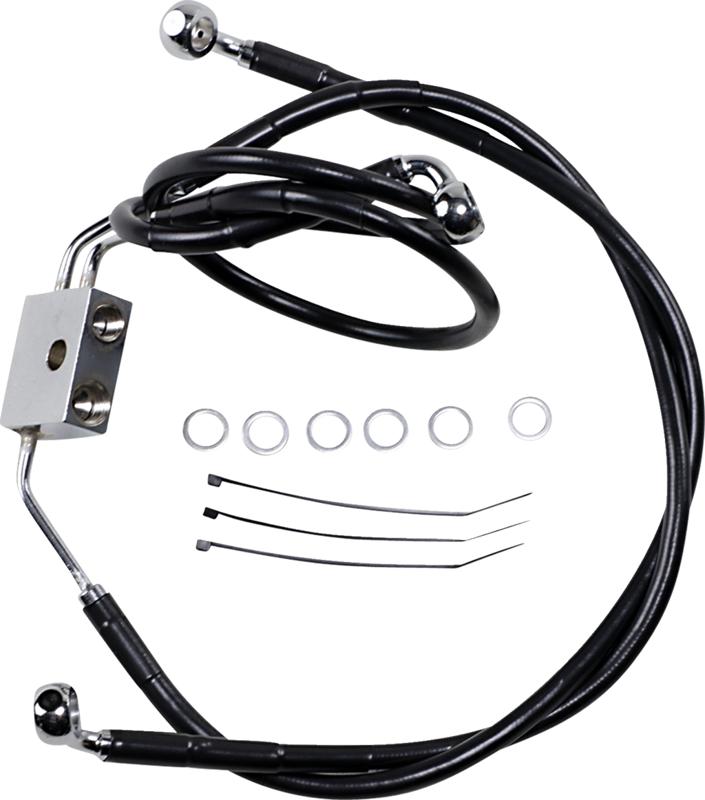 Drag Specialties Extended Length Black Vinyl Brake Line Kit