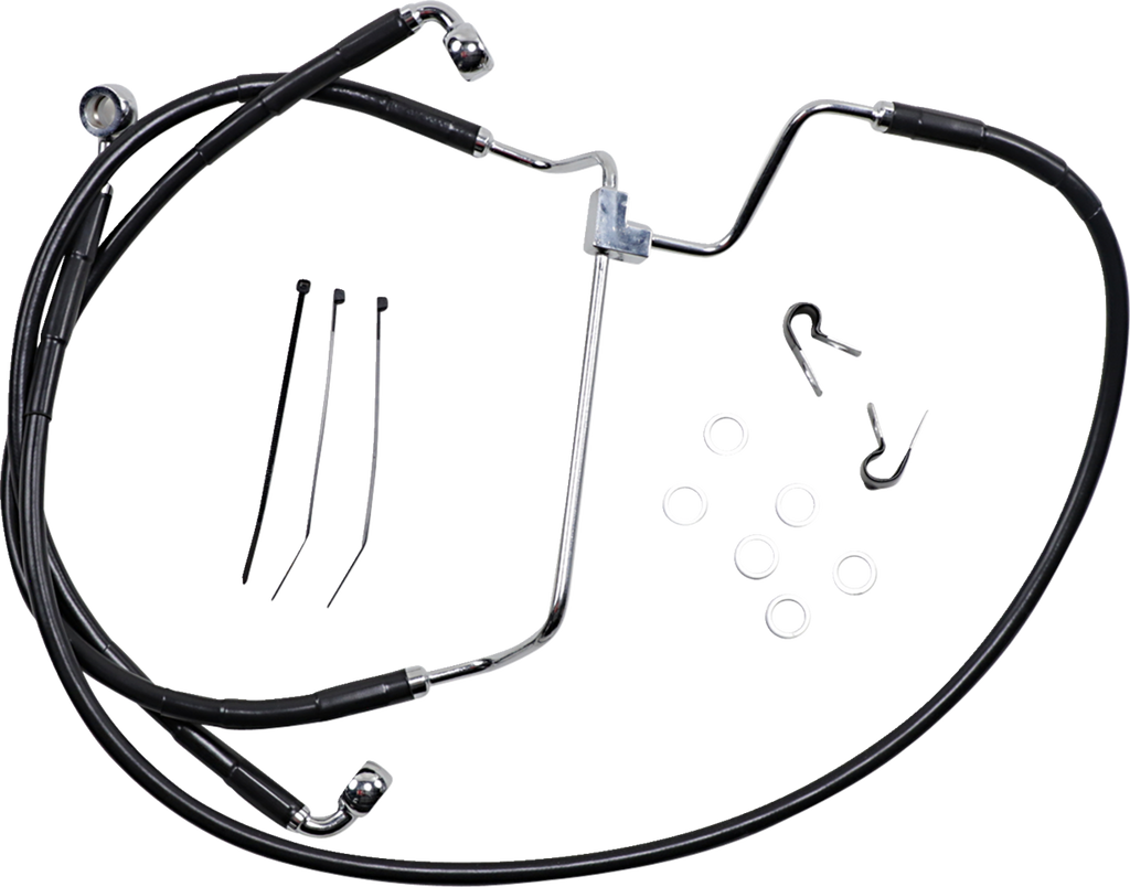 Drag Specialties Extended Length Black Vinyl Brake Line Kit