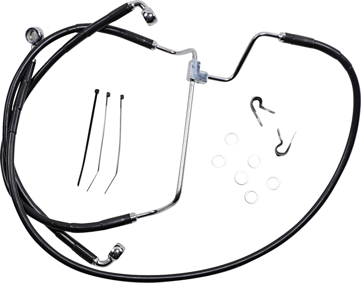 Drag Specialties Extended Length Black Vinyl Brake Line Kit