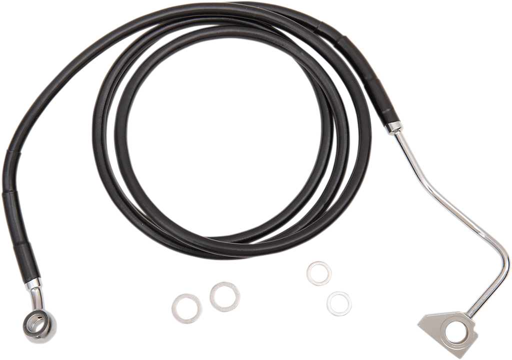 Drag Specialties Extended Length Black Vinyl Brake Line Kit