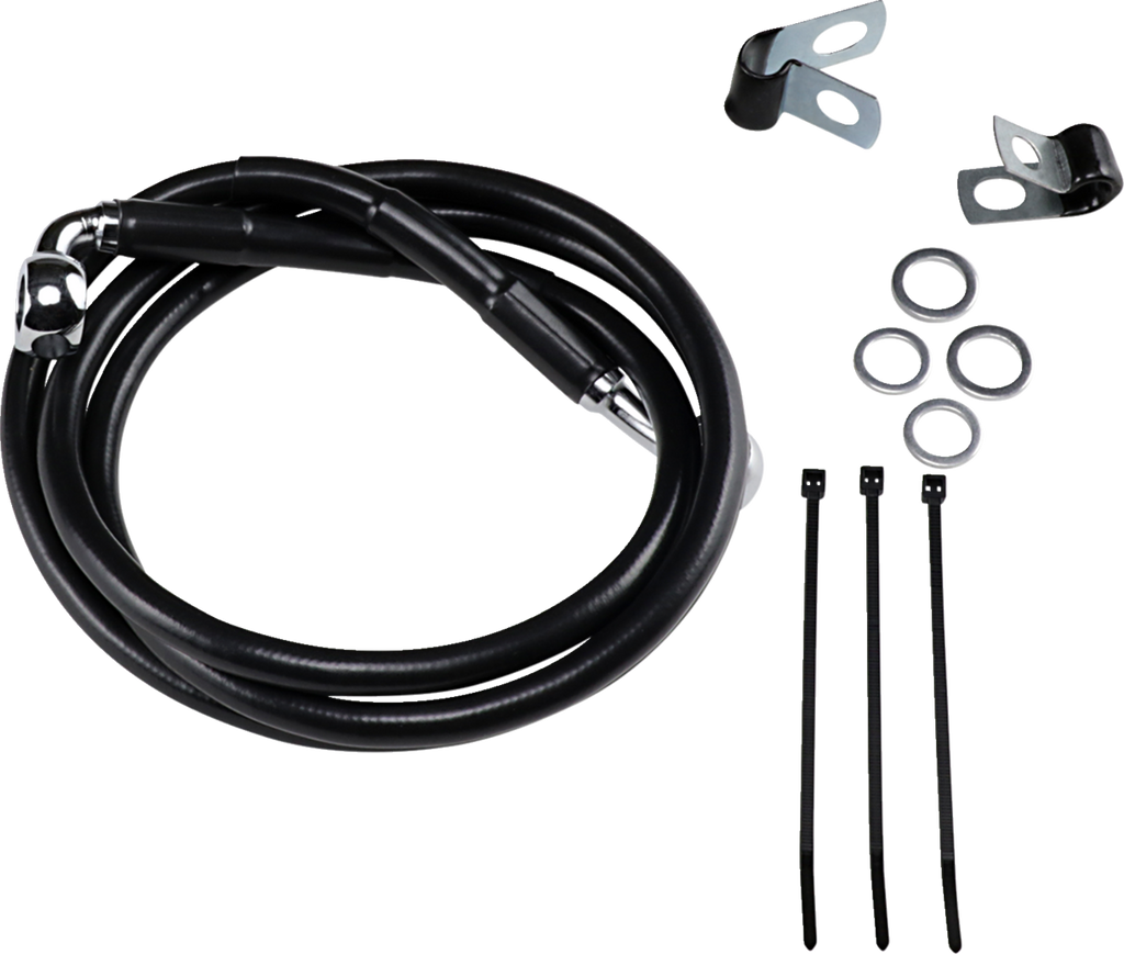 Drag Specialties Extended Length Black Vinyl Brake Line Kit