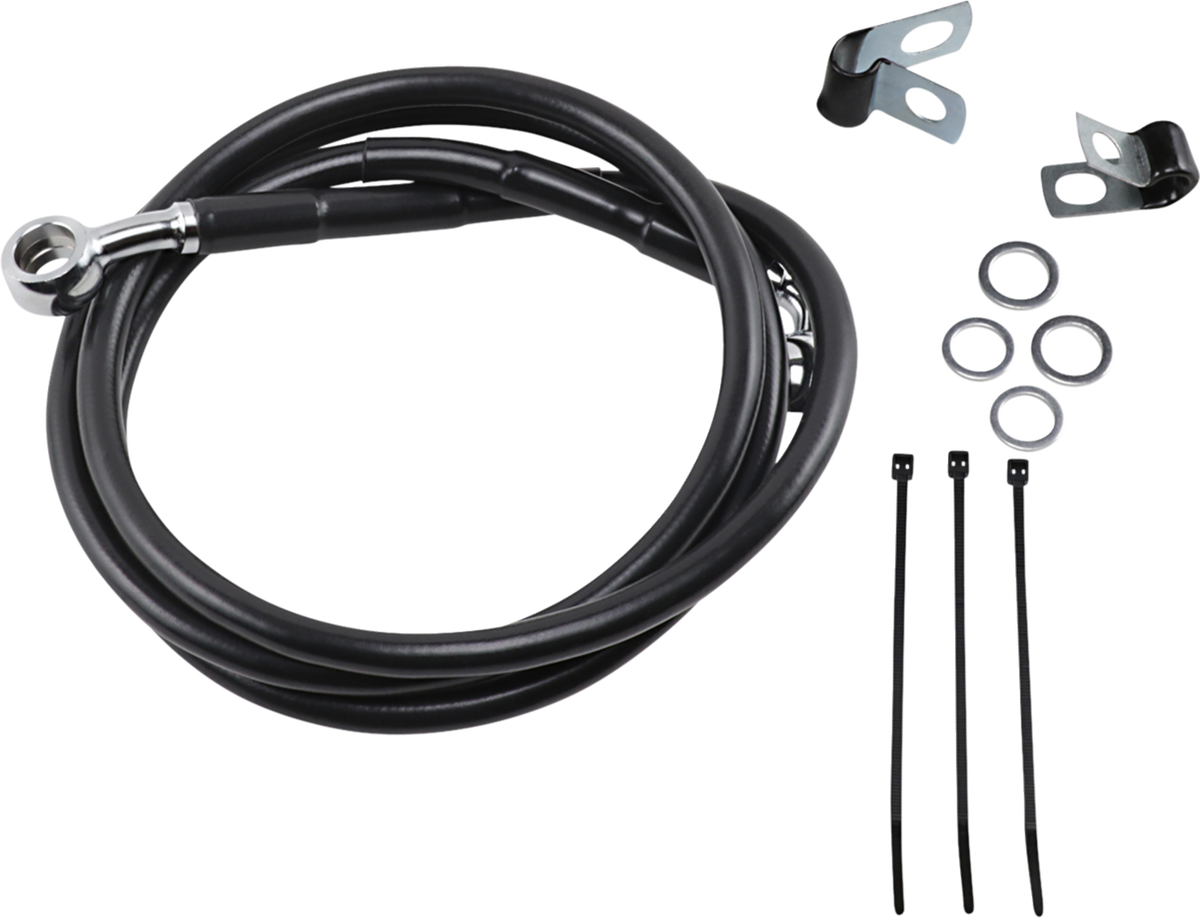 Drag Specialties Extended Length Black Vinyl Brake Line Kit