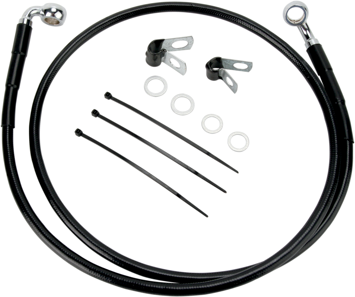 Drag Specialties Extended Length Black Vinyl Brake Line Kit