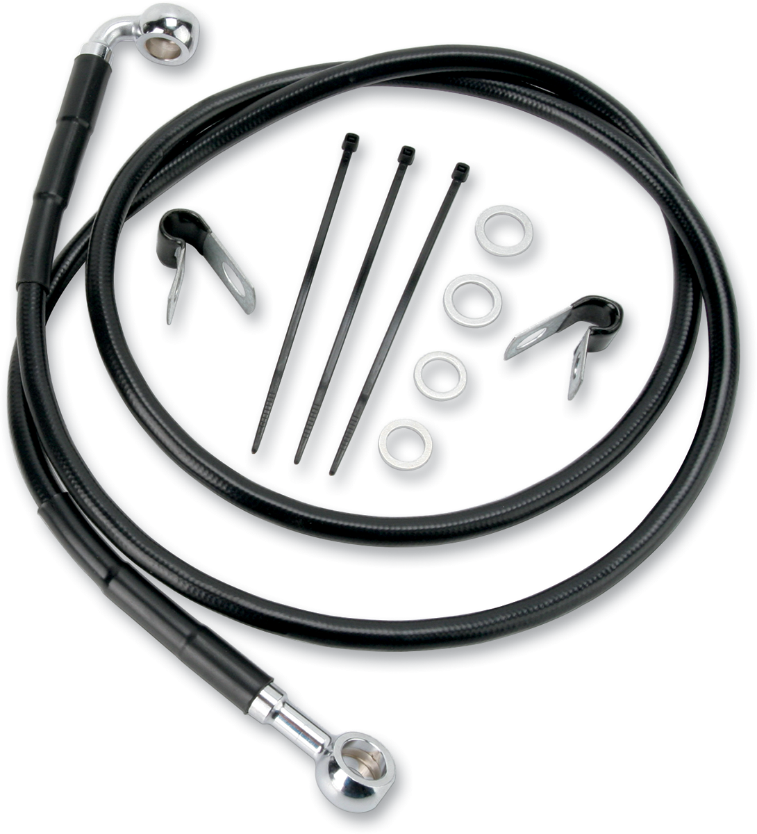 Drag Specialties Extended Length Black Vinyl Brake Line Kit