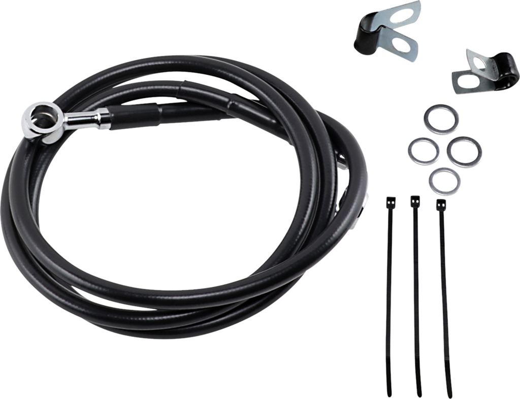 Drag Specialties Extended Length Black Vinyl Brake Line Kit