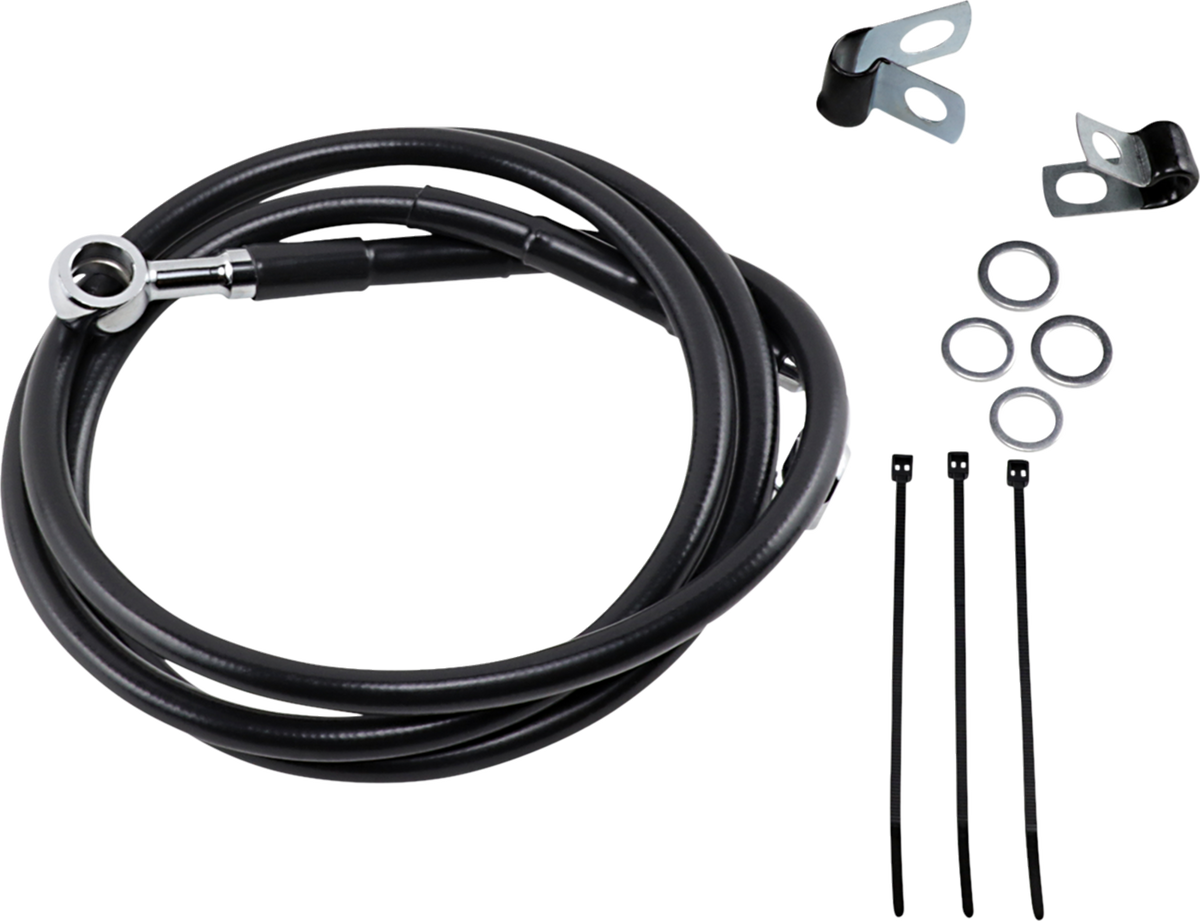 Drag Specialties Extended Length Black Vinyl Brake Line Kit