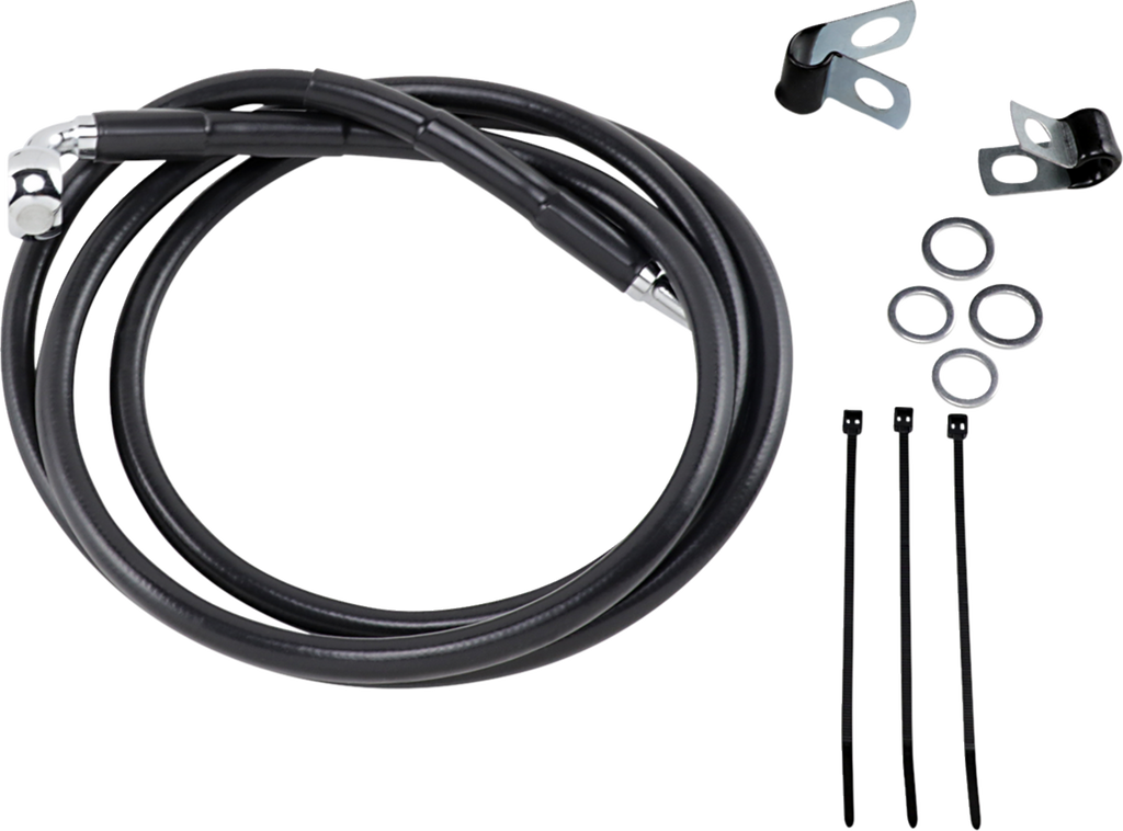 Drag Specialties Extended Length Black Vinyl Brake Line Kit