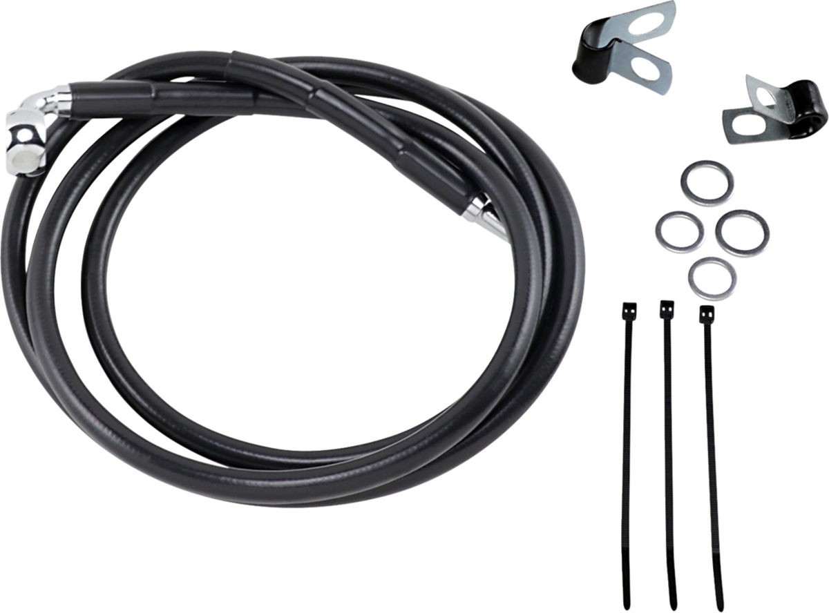 Drag Specialties Extended Length Black Vinyl Brake Line Kit
