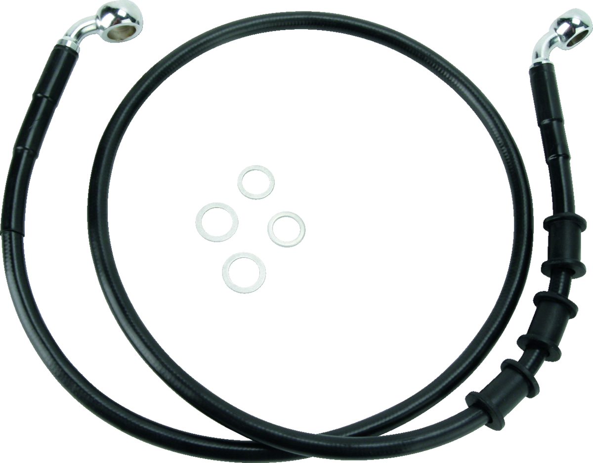 Drag Specialties Extended Length Black Vinyl Brake Line Kit