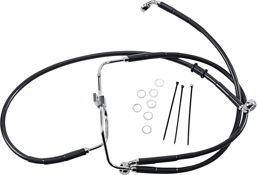 Drag Specialties Extended Length Black Vinyl Brake Line Kit