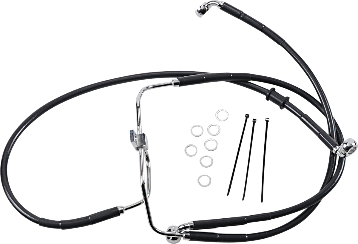 Drag Specialties Extended Length Black Vinyl Brake Line Kit