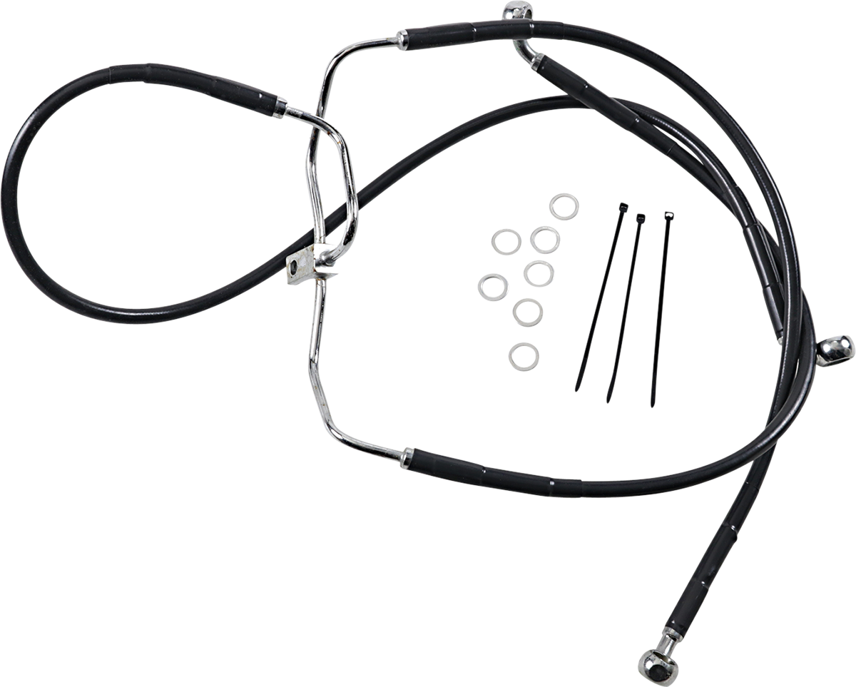 Drag Specialties Extended Length Black Vinyl Brake Line Kit