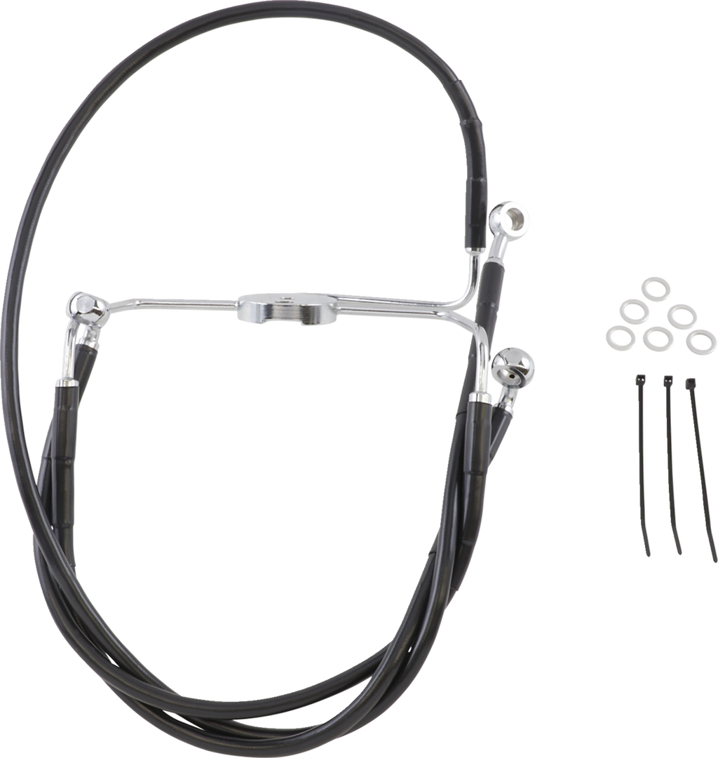 Drag Specialties Extended Length Black Vinyl Brake Line Kit