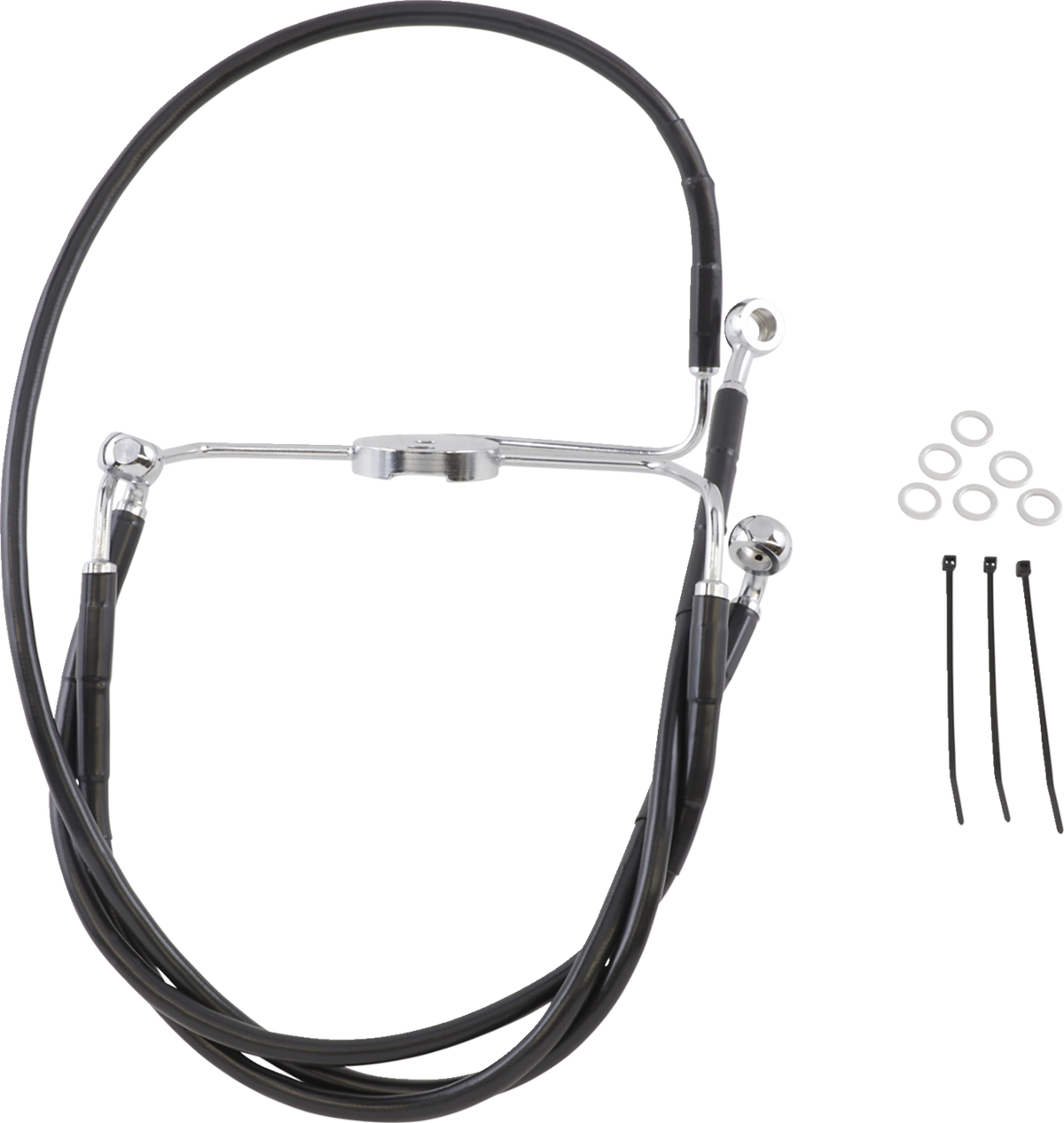 Drag Specialties Extended Length Black Vinyl Brake Line Kit