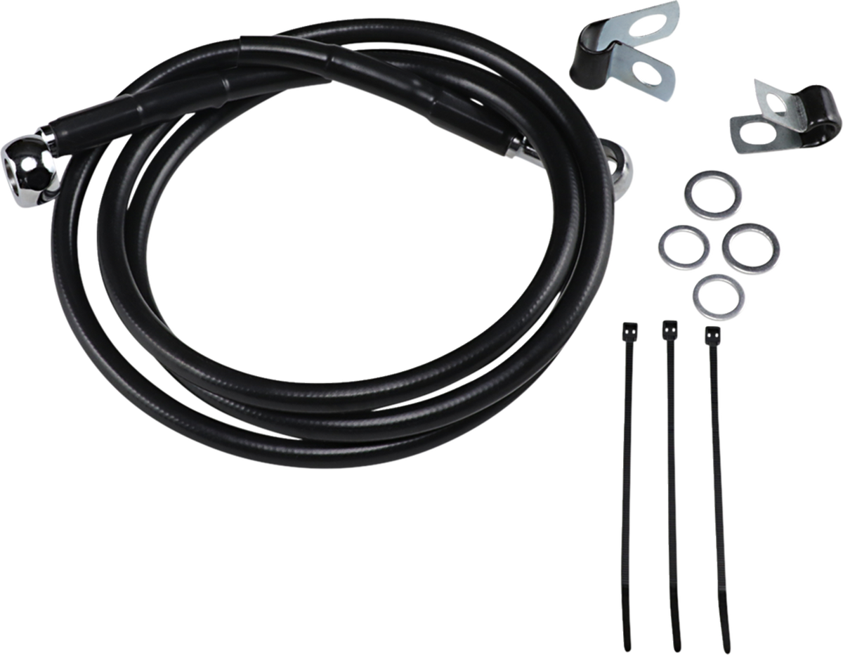 Drag Specialties Extended Length Black Vinyl Brake Line Kit