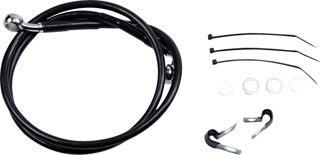 Drag Specialties Extended Length Black Vinyl Brake Line Kit