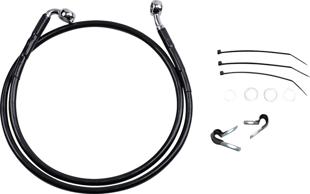 Drag Specialties Extended Length Black Vinyl Brake Line Kit