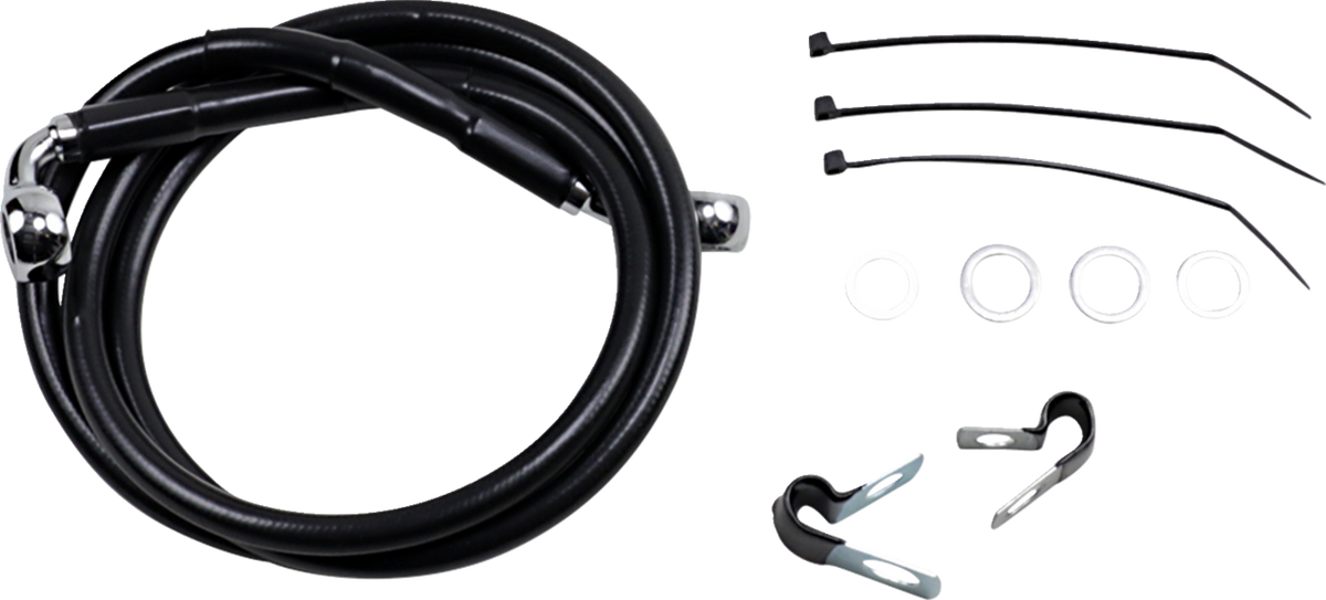 Drag Specialties Extended Length Black Vinyl Brake Line Kit
