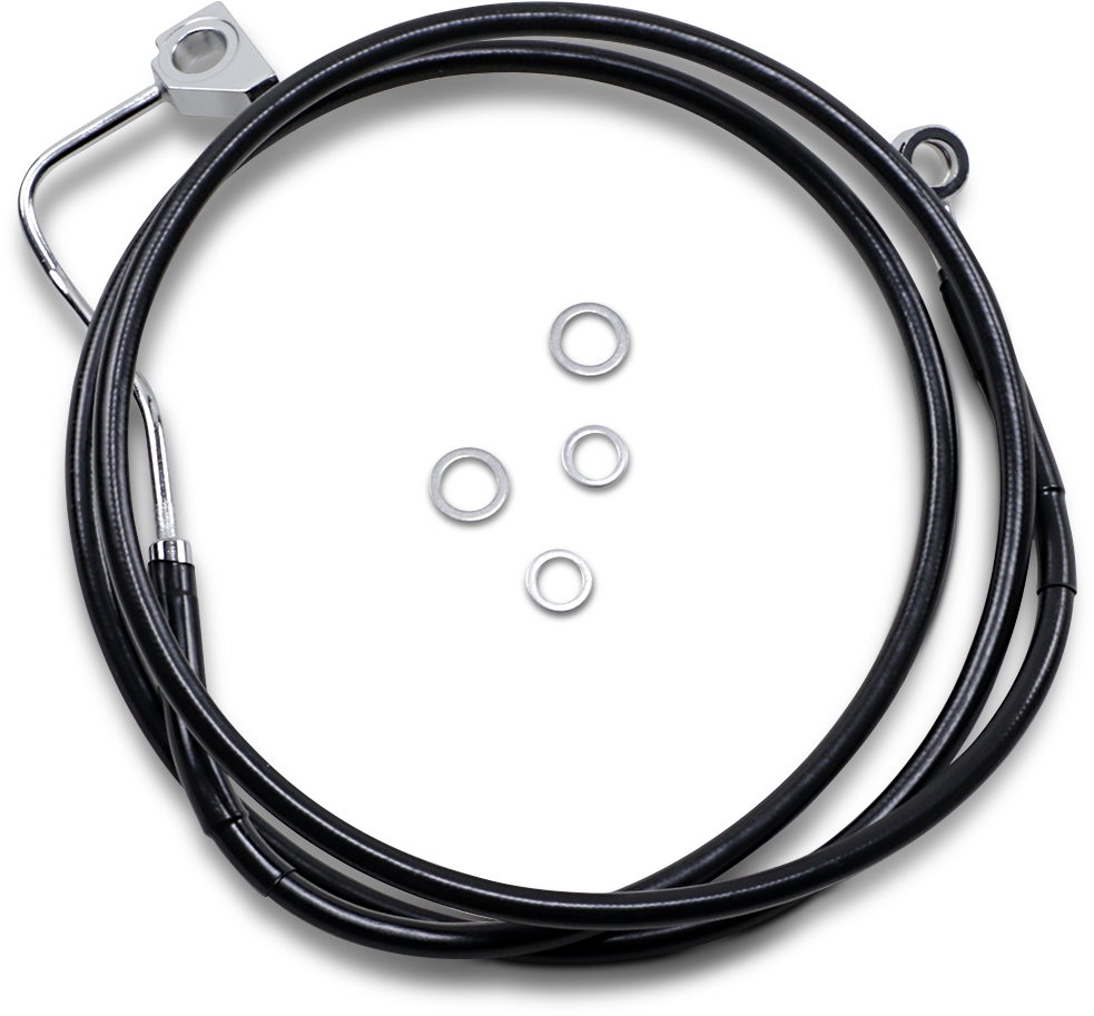 Drag Specialties Extended Length Black Vinyl Brake Line Kit