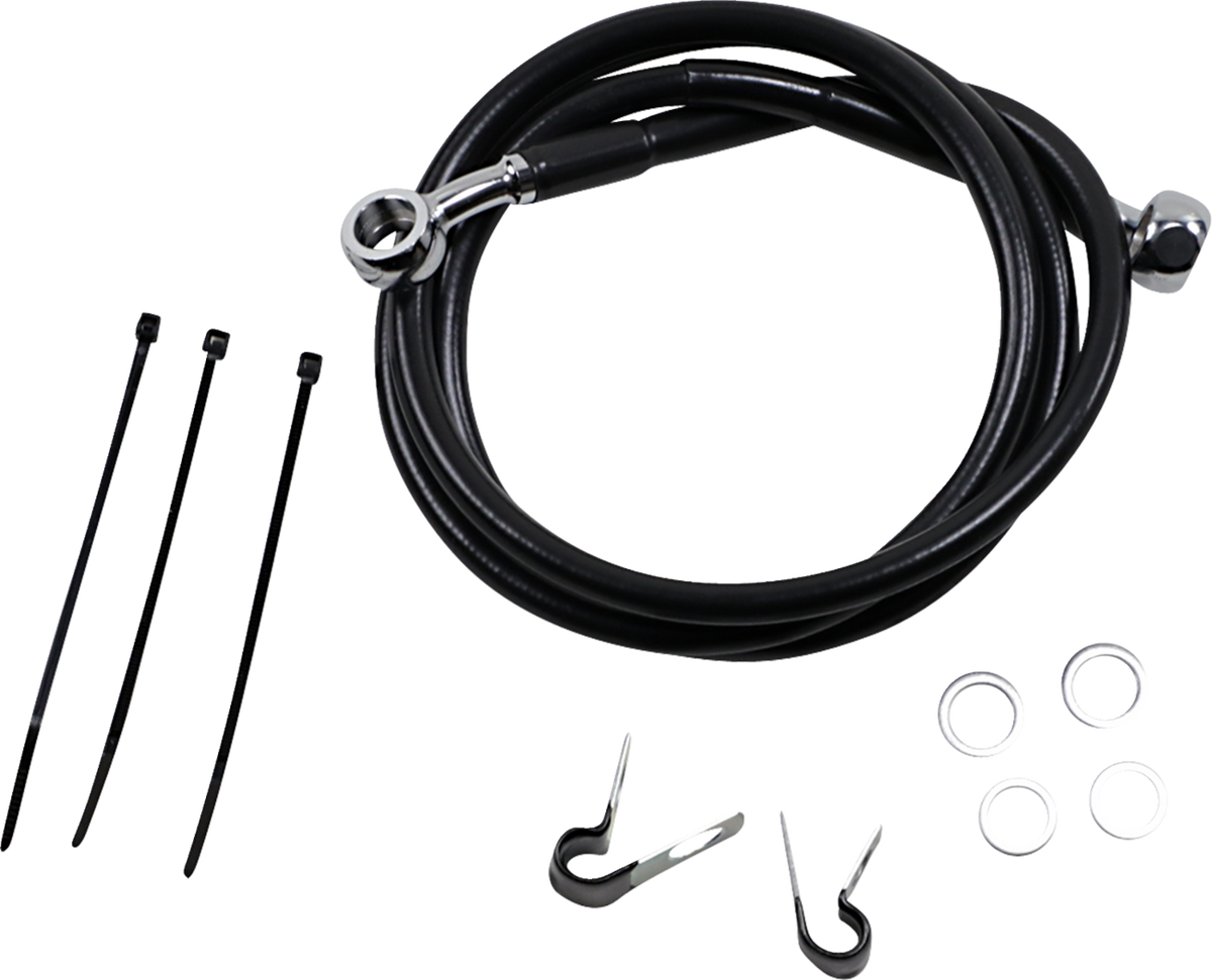Drag Specialties Extended Length Black Vinyl Brake Line Kit