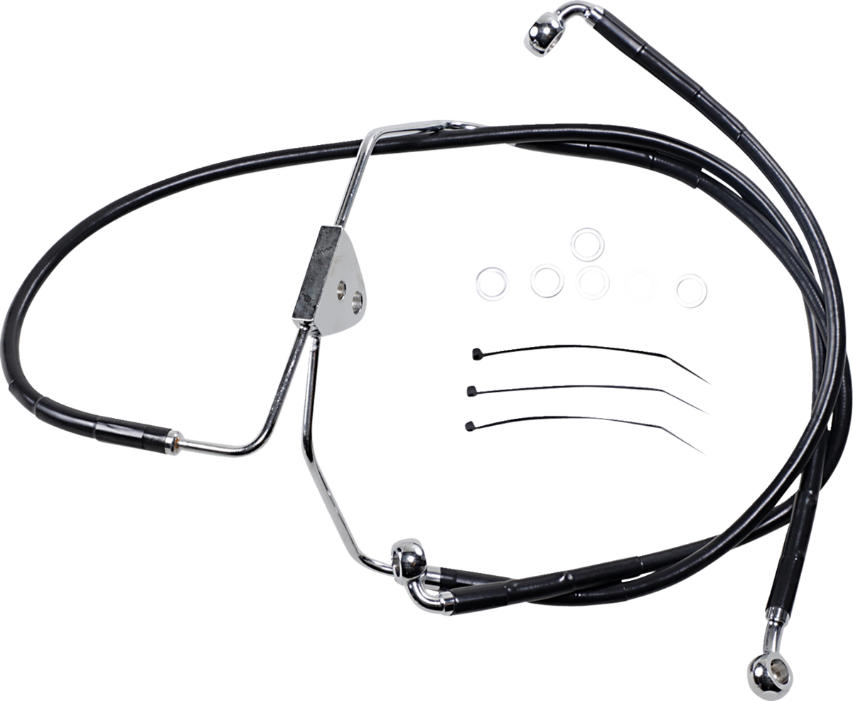 Drag Specialties Extended Length Black Vinyl Brake Line Kit