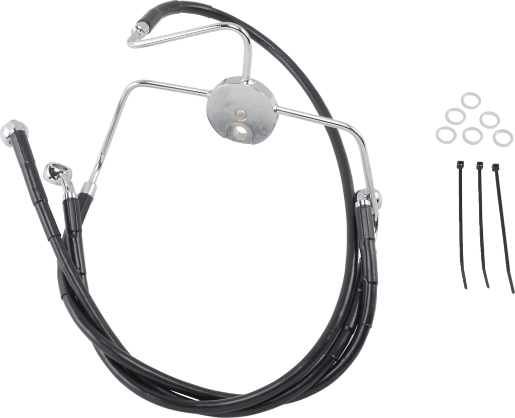 Drag Specialties Extended Length Black Vinyl Brake Line Kit
