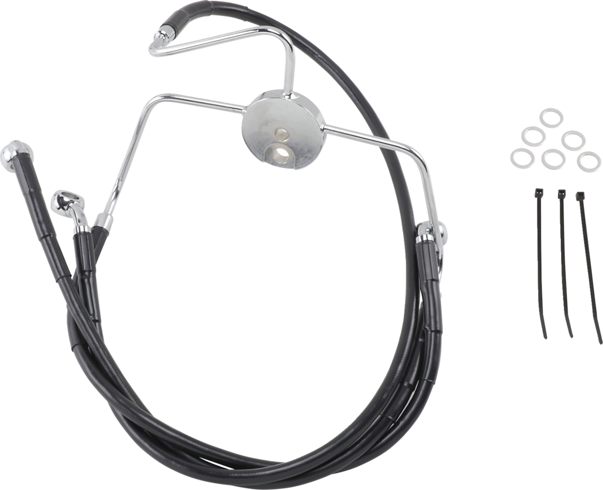 Drag Specialties Extended Length Black Vinyl Brake Line Kit