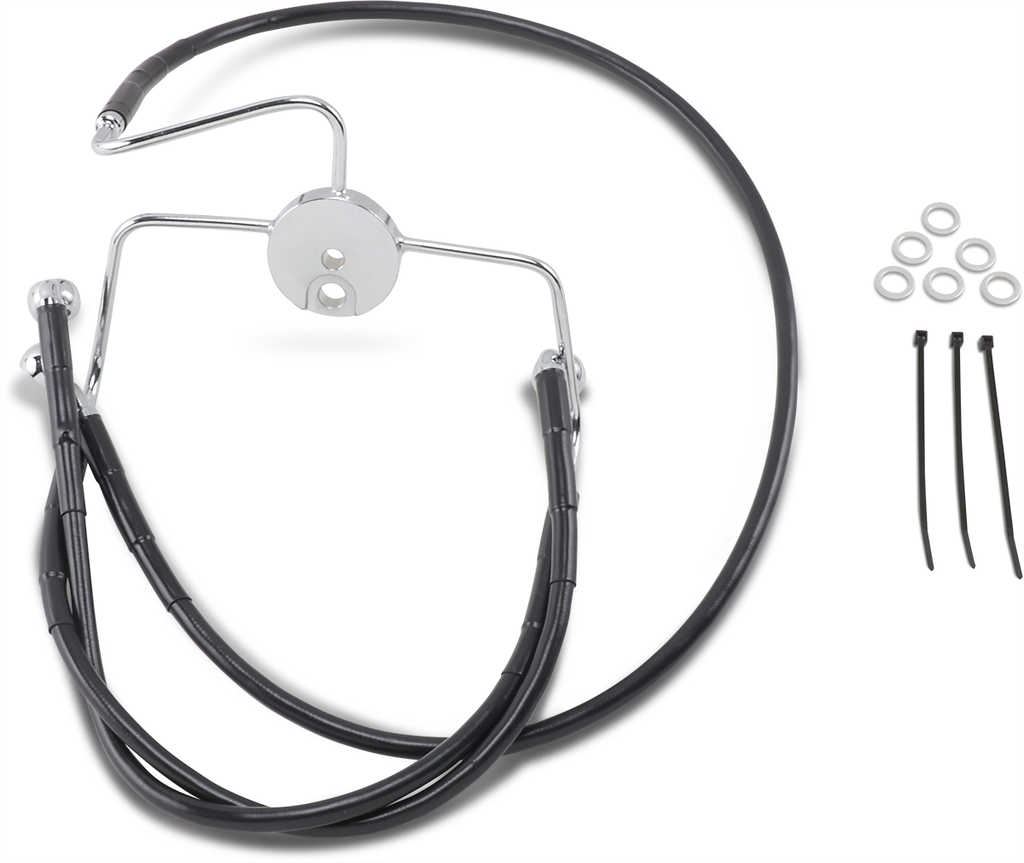 Drag Specialties Extended Length Black Vinyl Brake Line Kit