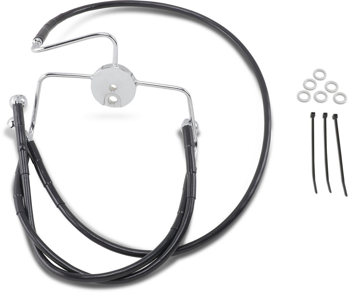 Drag Specialties Extended Length Black Vinyl Brake Line Kit