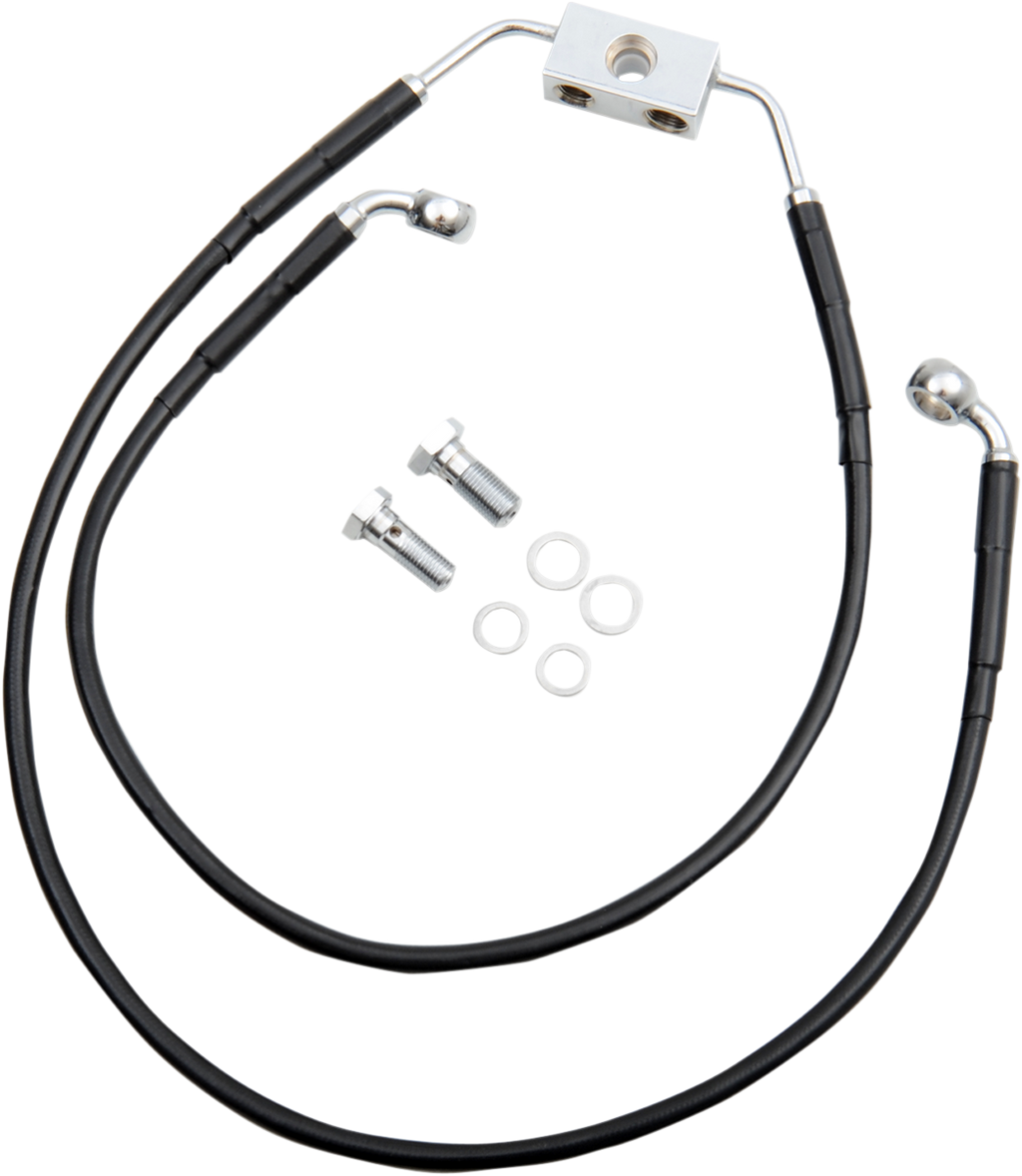 Drag Specialties Extended Length Black Vinyl Brake Line Kit