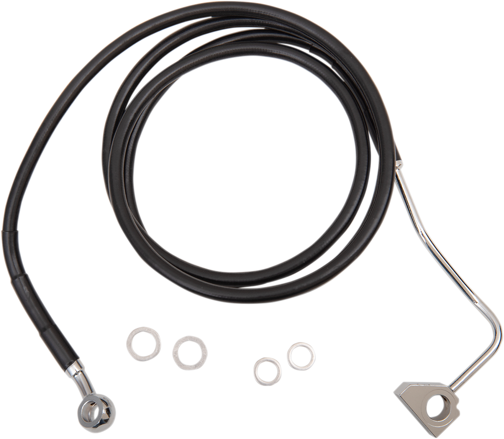 Drag Specialties Extended Length Black Vinyl Brake Line Kit