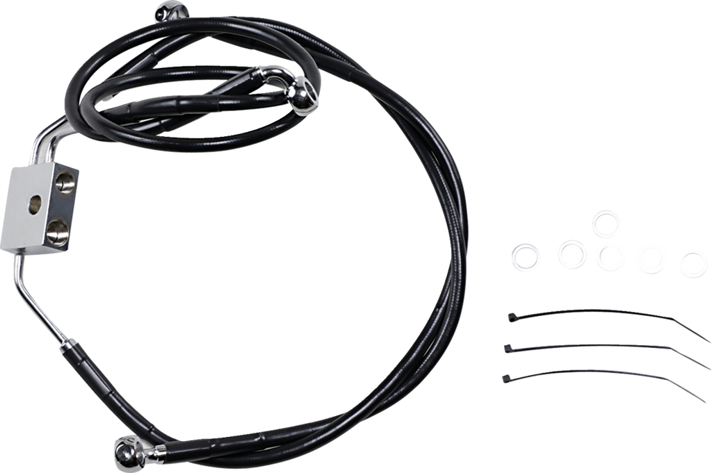Drag Specialties Extended Length Black Vinyl Brake Line Kit