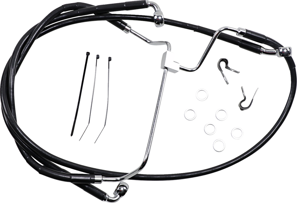Drag Specialties Extended Length Black Vinyl Brake Line Kit
